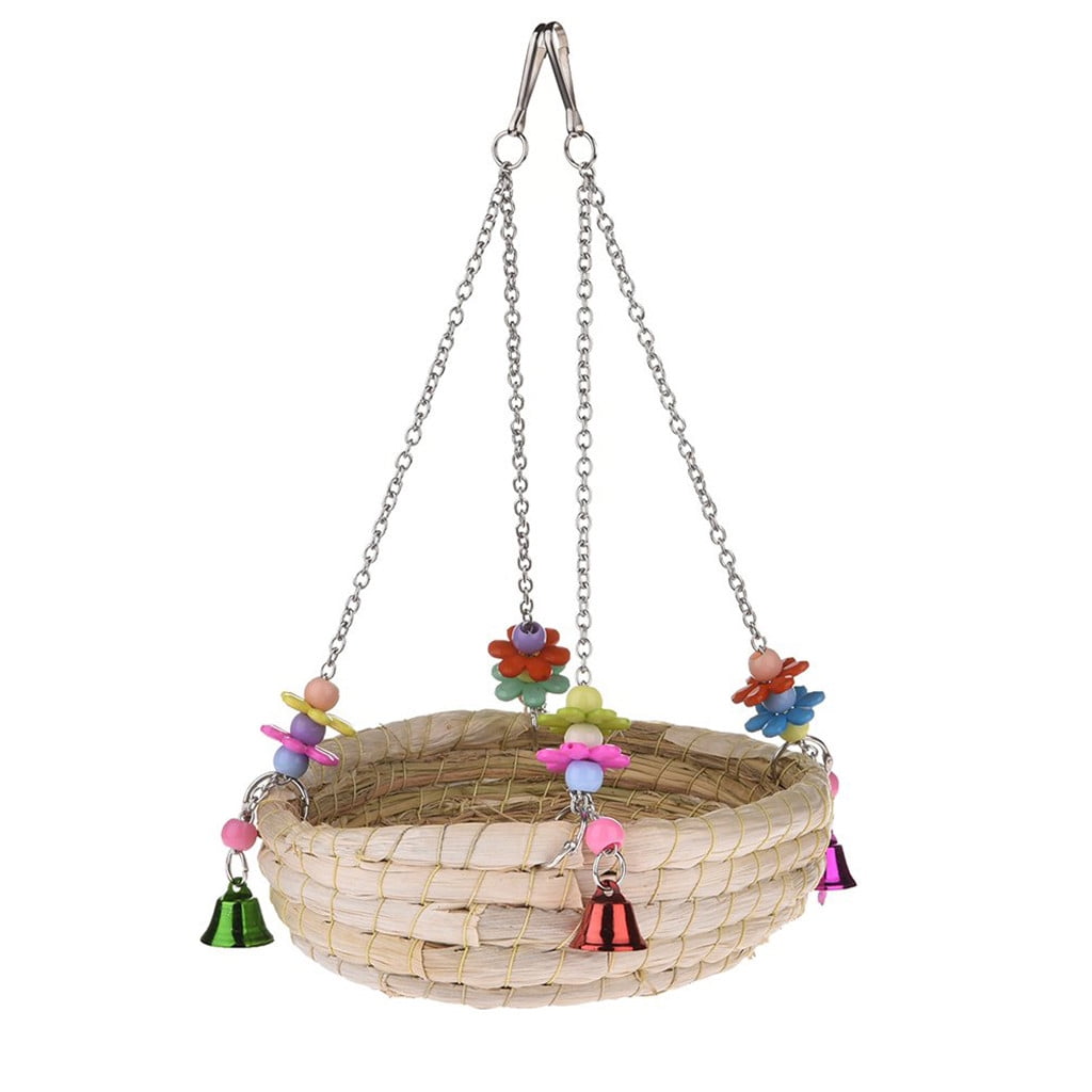 Woven Straw Nest Bed Large Bird Swing Toy