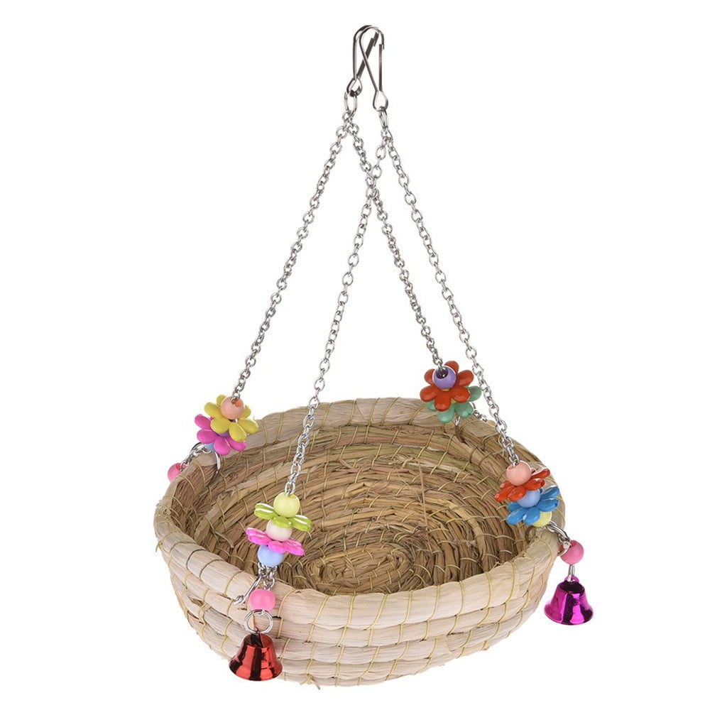 Woven Straw Nest Bed Large Bird Swing Toy
