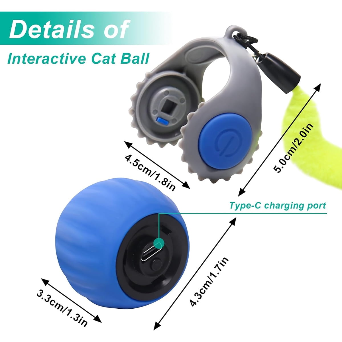 Electric Interactive Cat Toy Ball, Indoor Cat Play Ball
