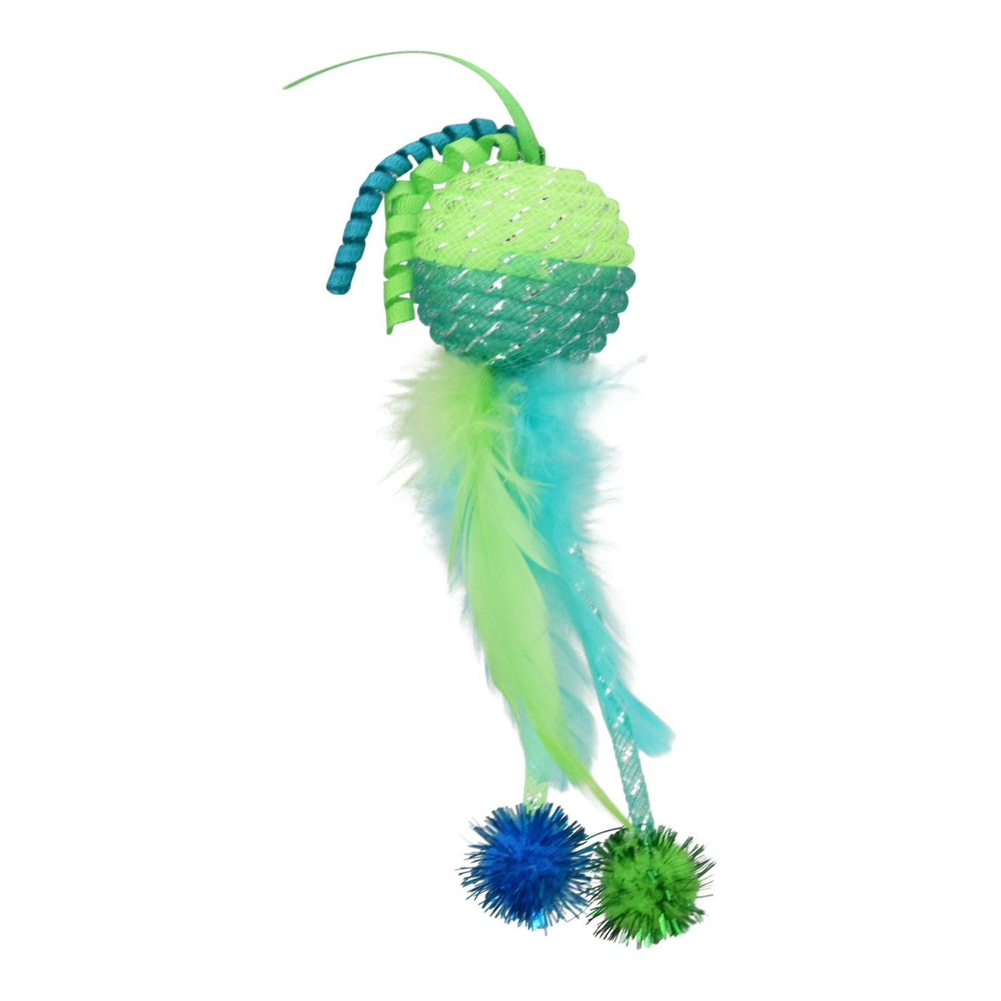 Mesh Feather Ball Cat Toy, Color May Vary