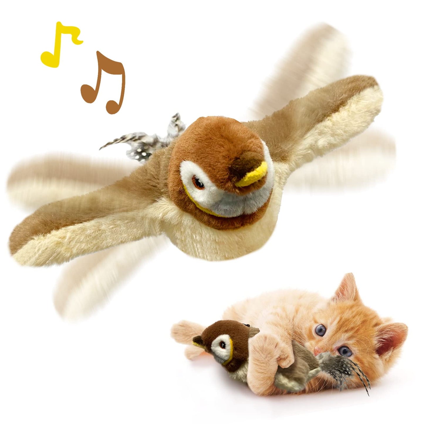 Cat Toys Flapping Bird Rechargeable Touch Activated