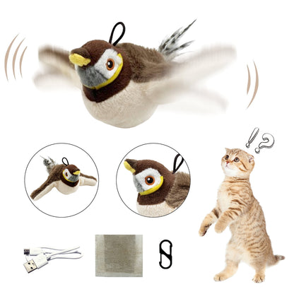 Cat Toys Flapping Bird Rechargeable Touch Activated